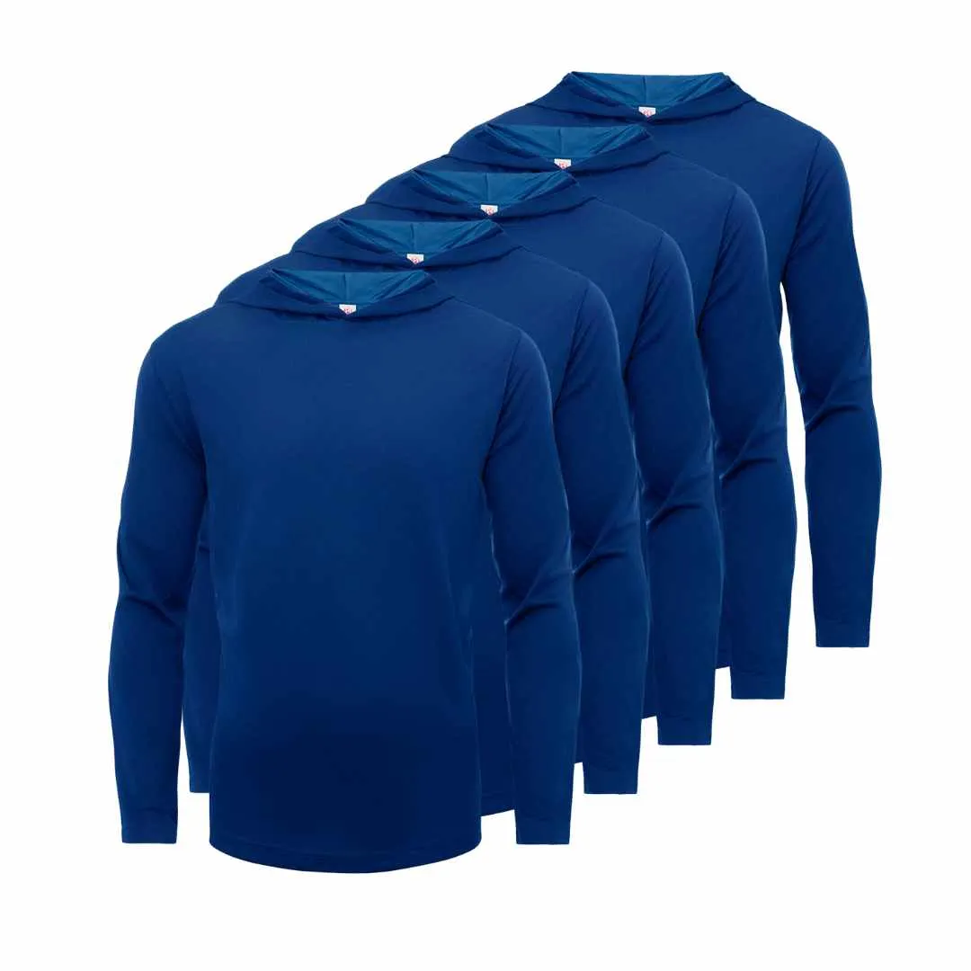 5 Pack Men’s Performance Long Sleeve T-Shirts with Hood