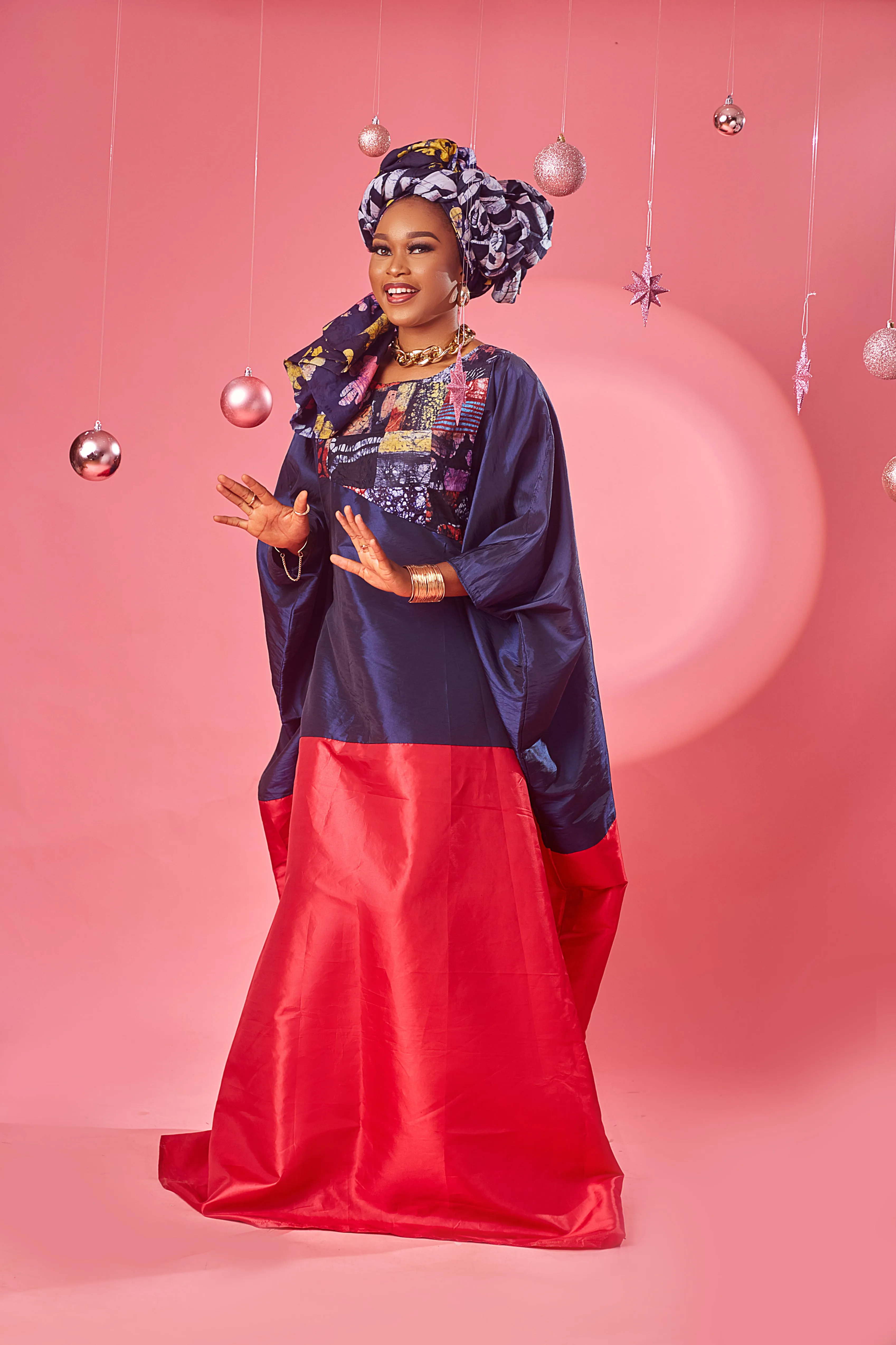 Abi Colour Block Taffetta boubou