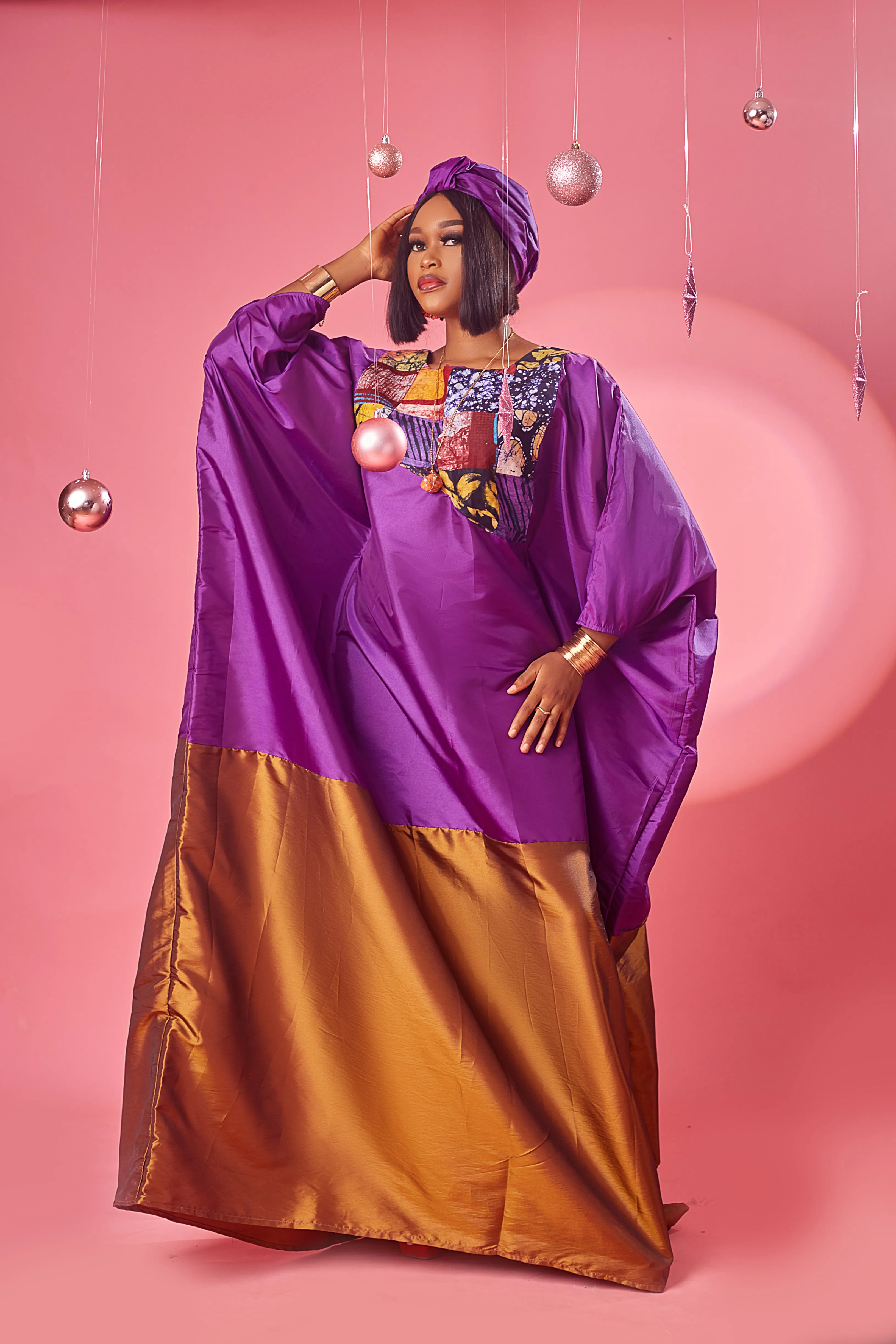 Abi Colour Block Taffetta boubou