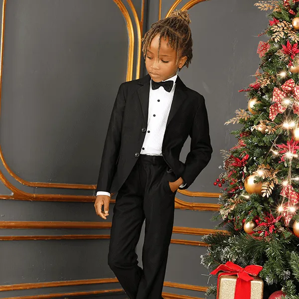 BLACK FORMAL BOYS 2 PIECES SUIT