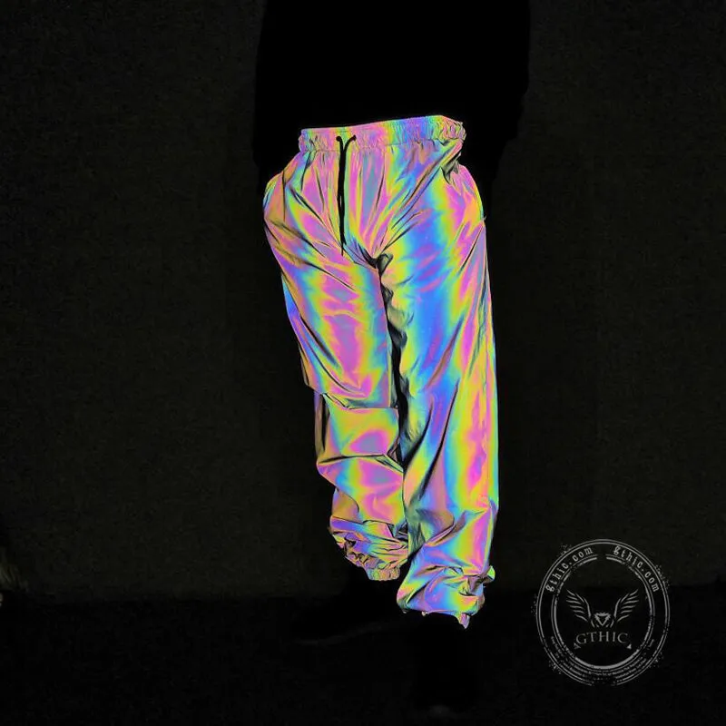 Black Reflective Colorful Joggers