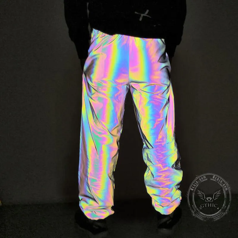 Black Reflective Colorful Joggers