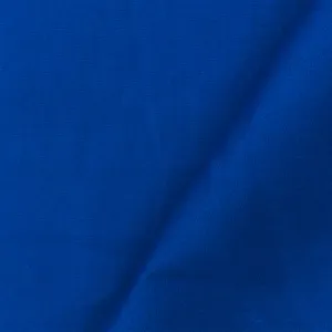 Blue Cotton Stretch Spandex Solid Poplin Woven Fabric