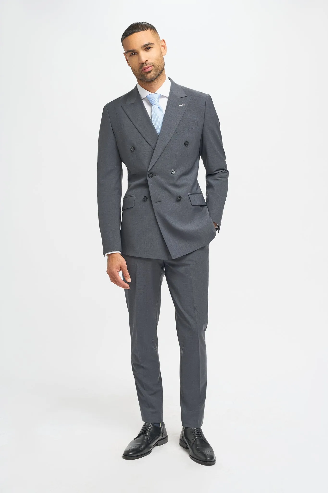 Bond Charcoal Double Breasted Suit