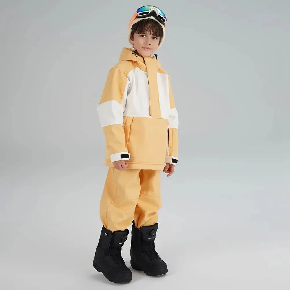 Boy's Color Blocked Snow Suit Waterproof Windproof Warm Snowsuits