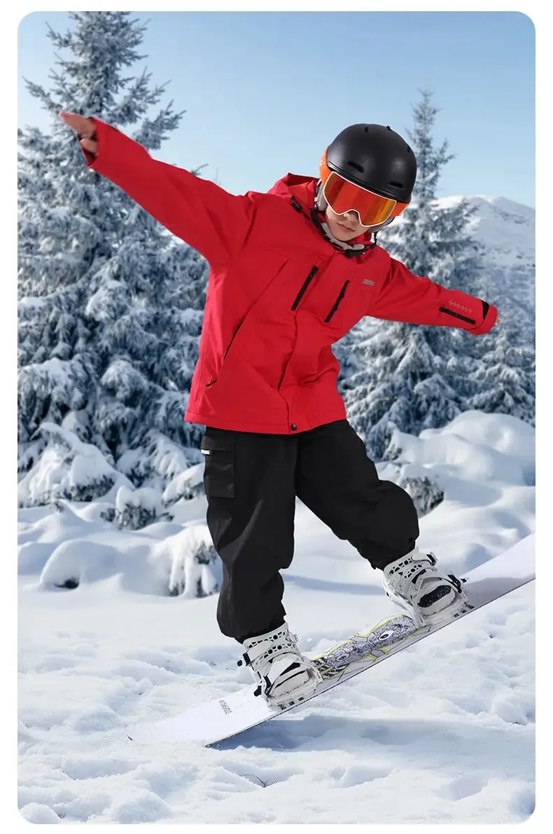 Children's Down Ski Suit 2 Pieces Snowboarding Jacket & Pants