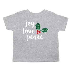 Christmas Joy Love Peace Mistletoe Toddler Short Sleeve T-Shirts