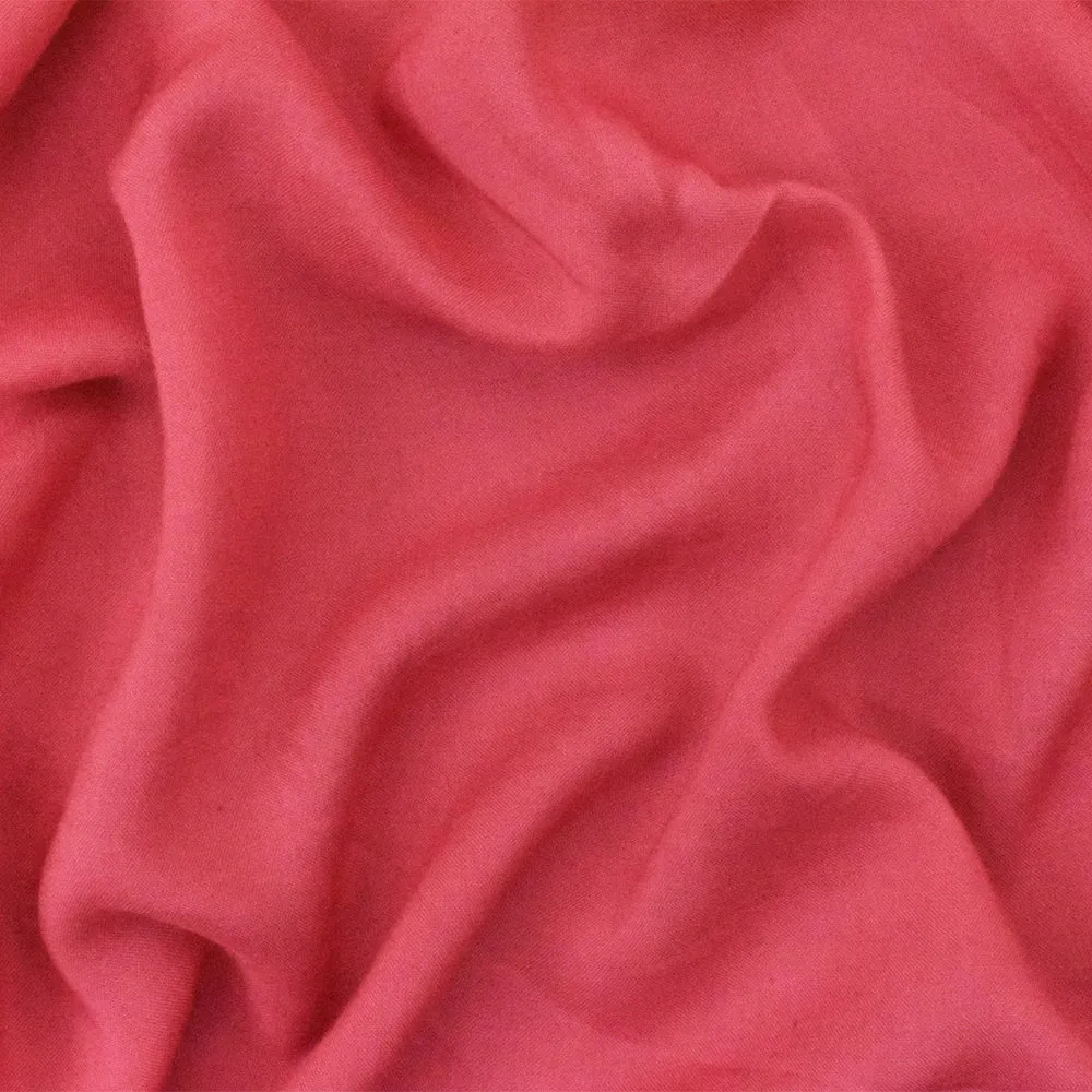 Coral Pink Rayon Challis Solid Woven Fabric