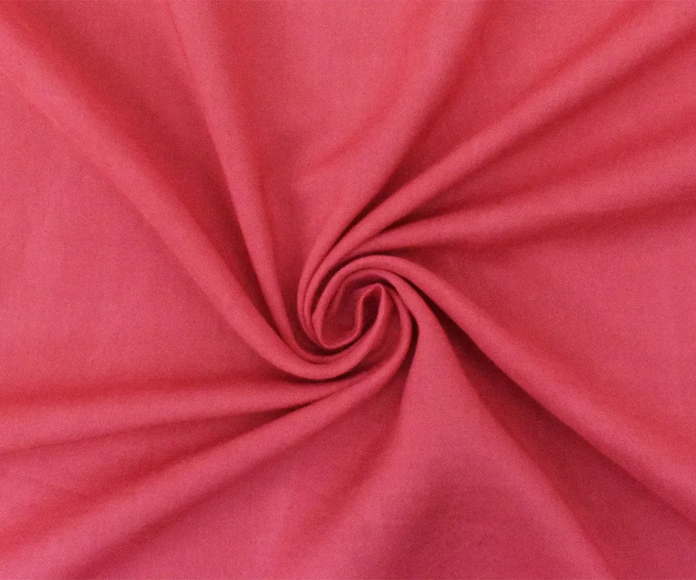 Coral Pink Rayon Challis Solid Woven Fabric