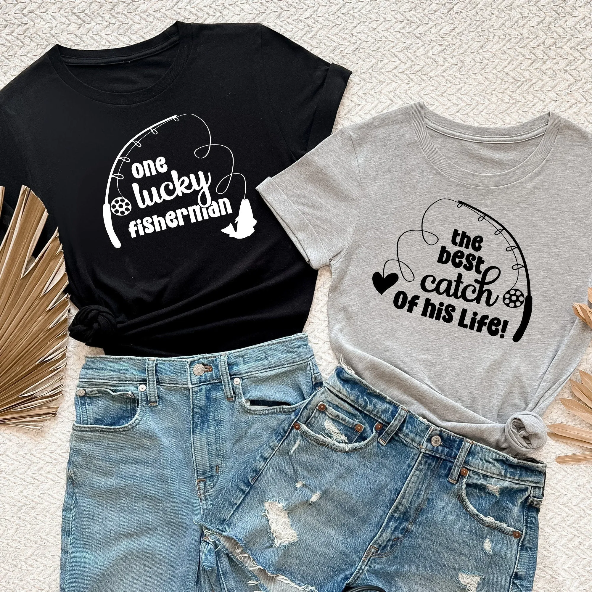 Couples Shirts, Couples gift for boyfriend, Lucky Fisherman, Engagement Announcement Photos, Cute Couples Sweaters/Hoodie, Wedding Present