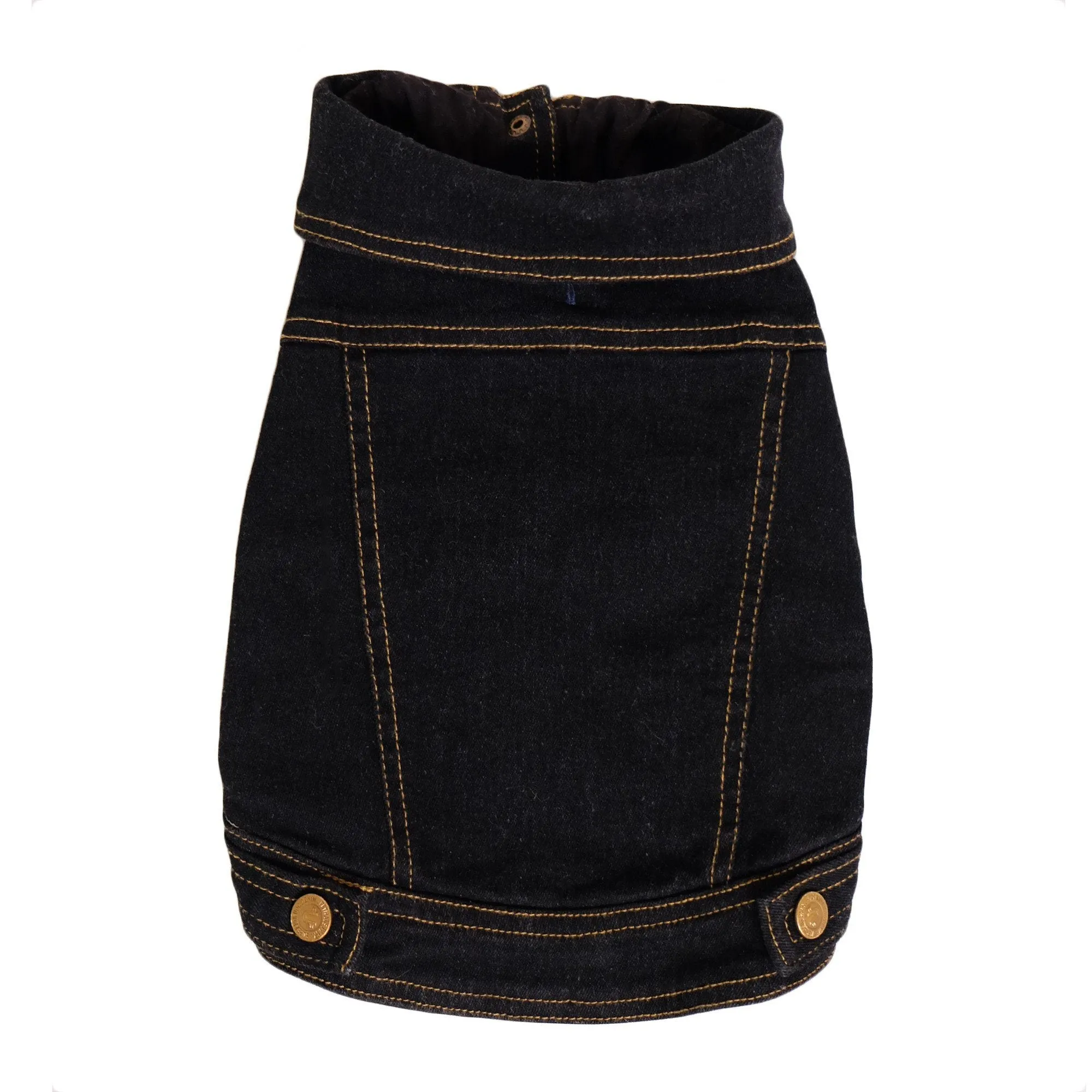 Denim Dog Vest Black - Unpatched