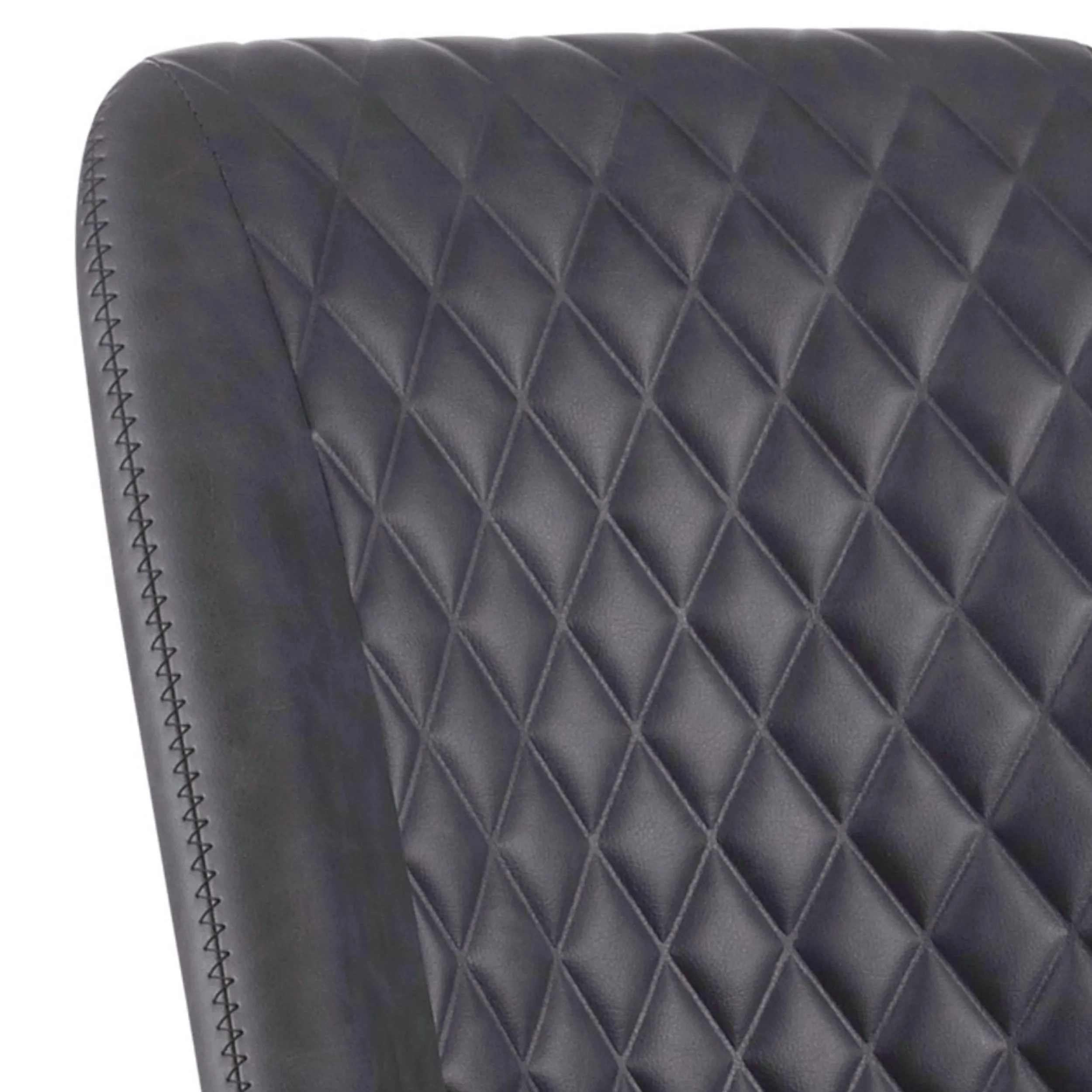 Diamond Pattern Stitched Leatherette Office Chair With Star Base Gray By Benzara