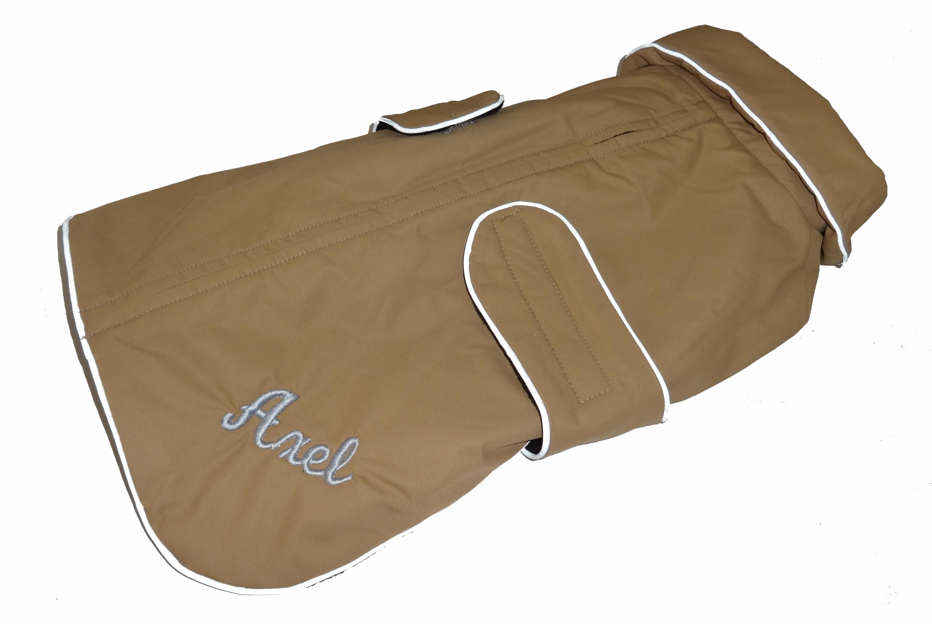 Dog Coat- Waterproof with Fleece Lining and Reflective Piping