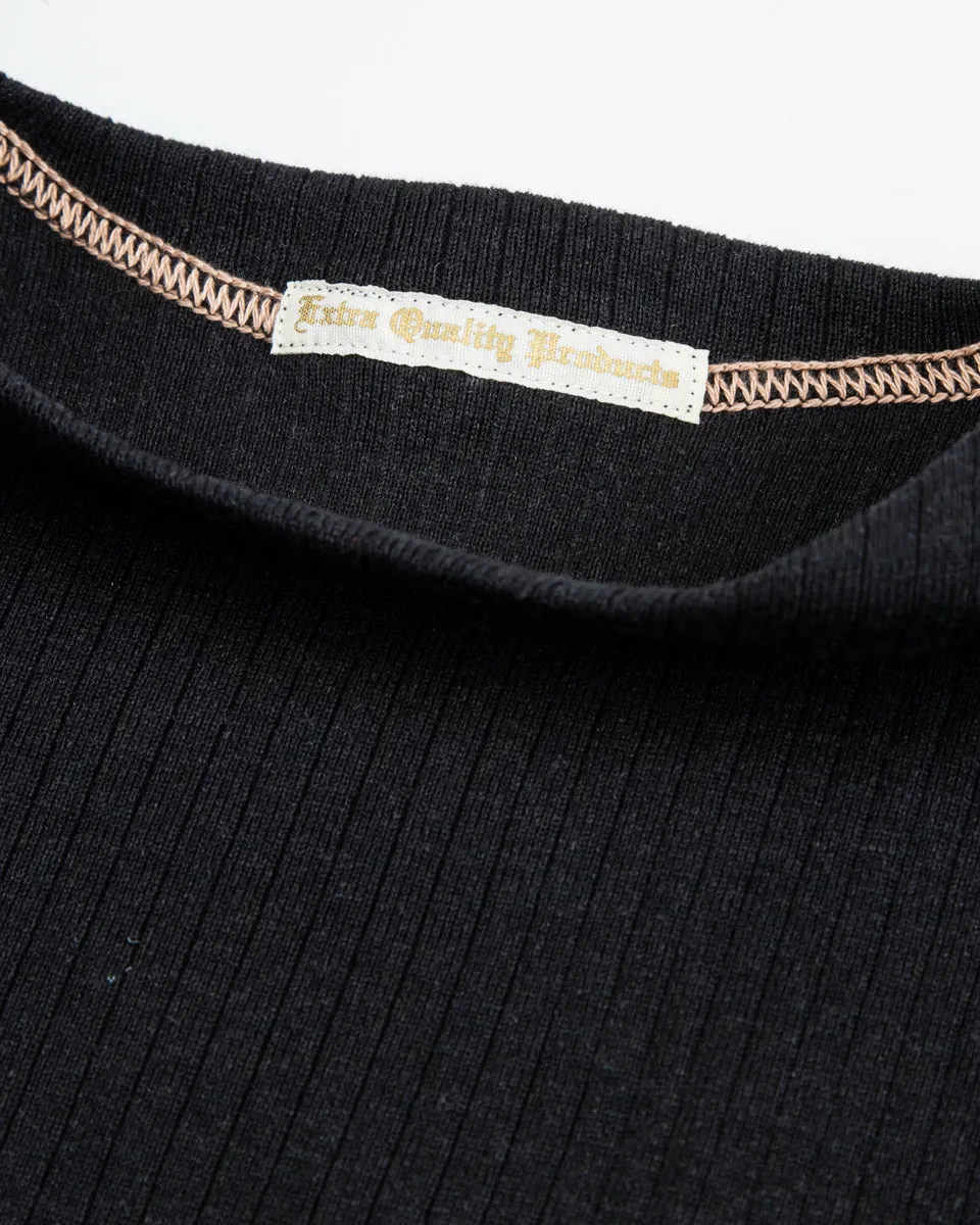 Extra Cotton Rib Crewneck S/S - Black