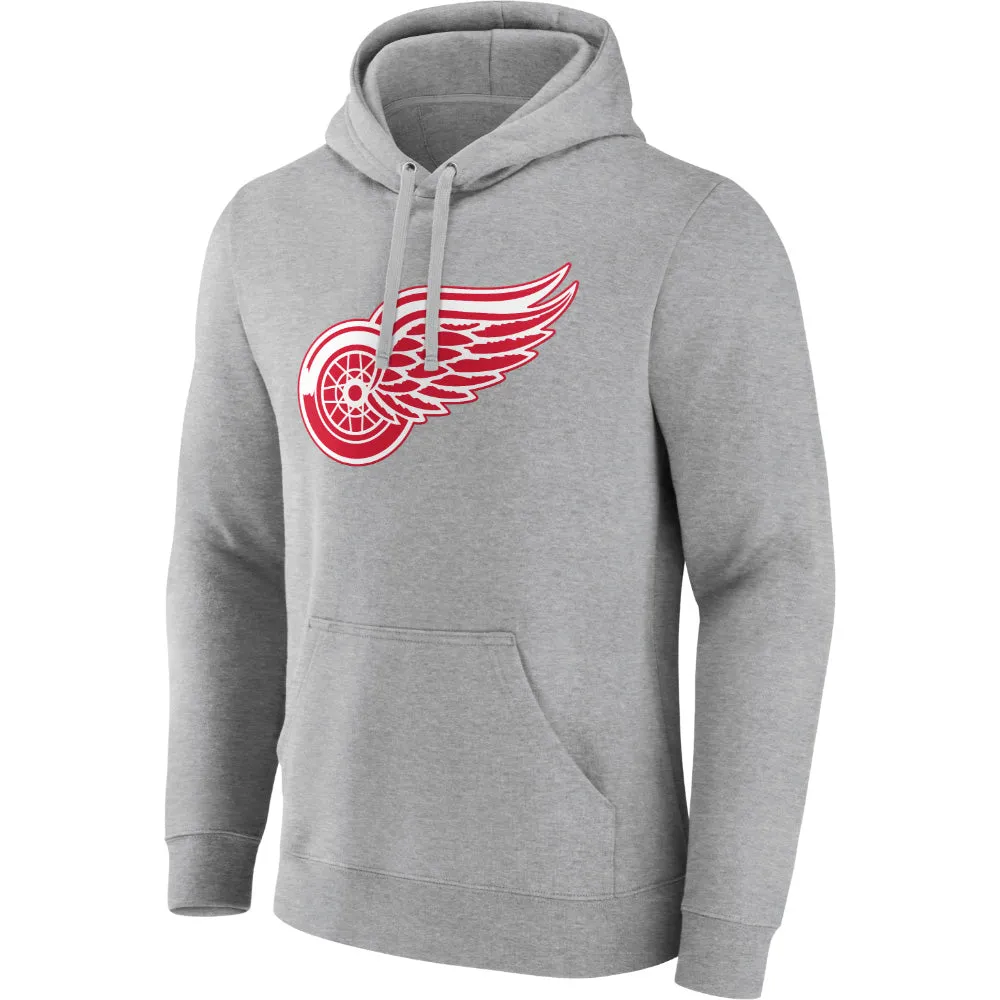 FANATICS DETROIT RED WINGS PRIMARY LOGO GREY HOODIE