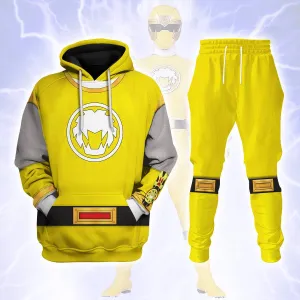 Gearhomie Power Rangers Ninja Storm Yellow Ranger Hoodies Sweatshirt T-shirt Hawaiian Tracksuit