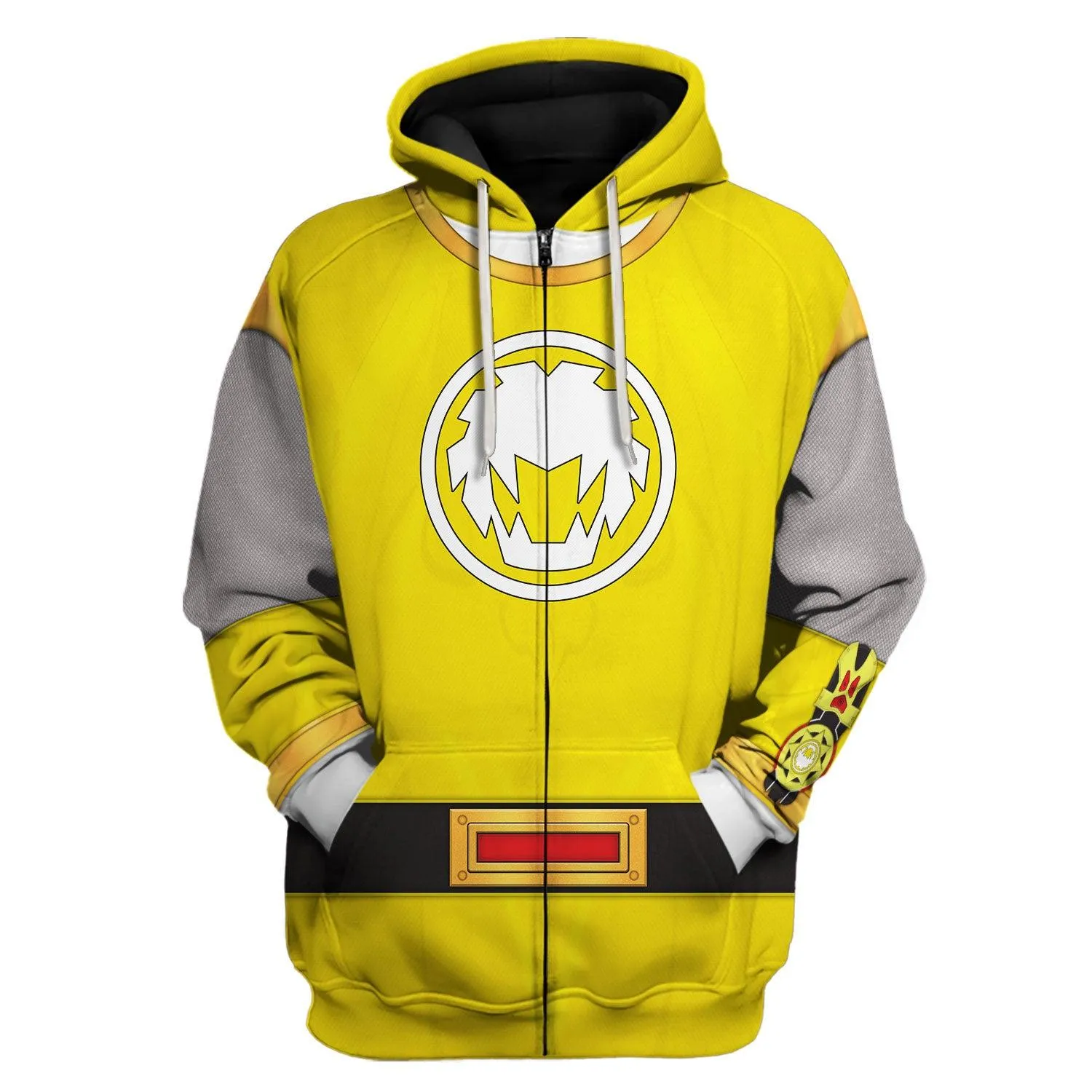 Gearhomie Power Rangers Ninja Storm Yellow Ranger Hoodies Sweatshirt T-shirt Hawaiian Tracksuit