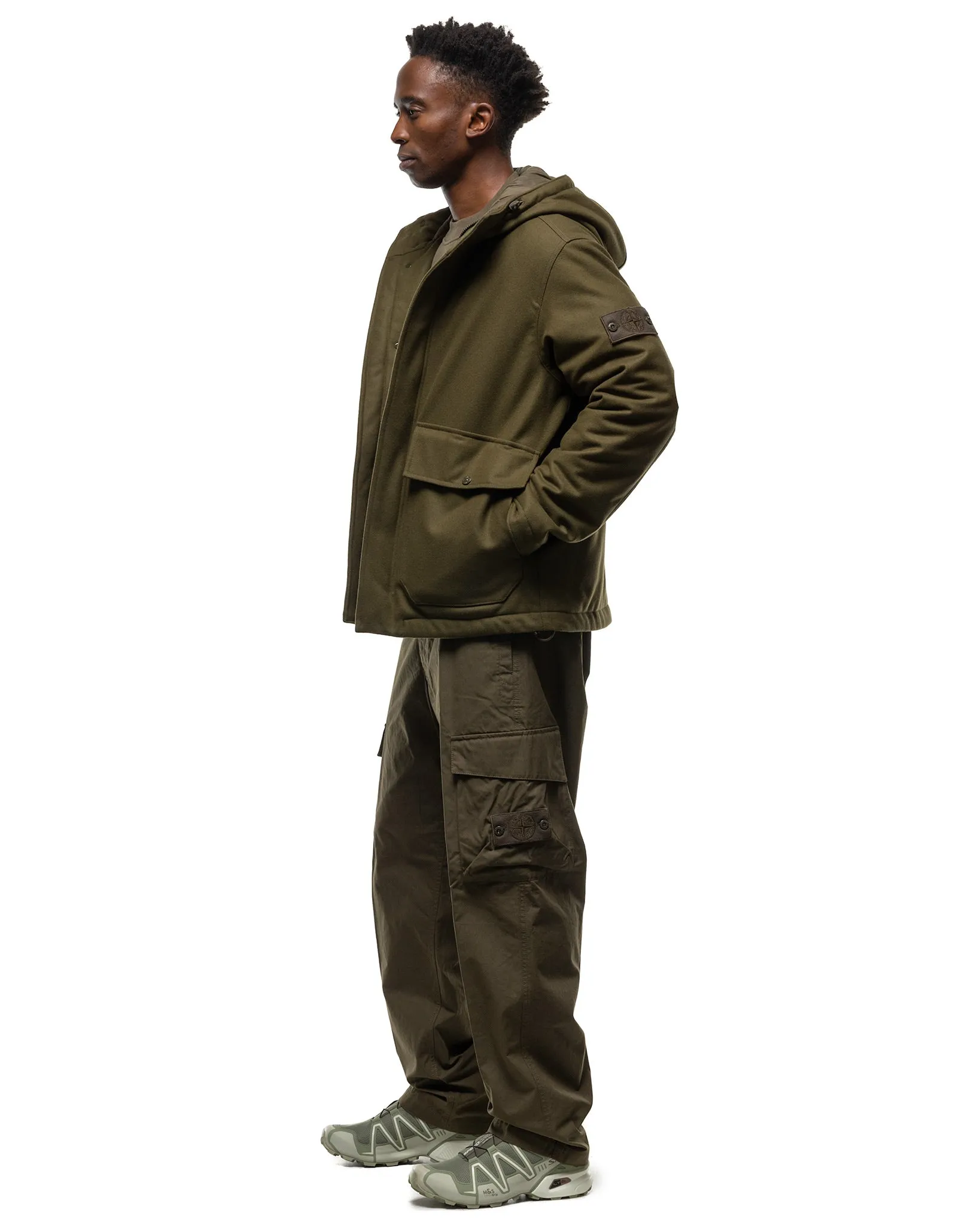 Ghost Piece Weatherproof Cotton Canvas 2 Pocket Cargo Pant Military Green