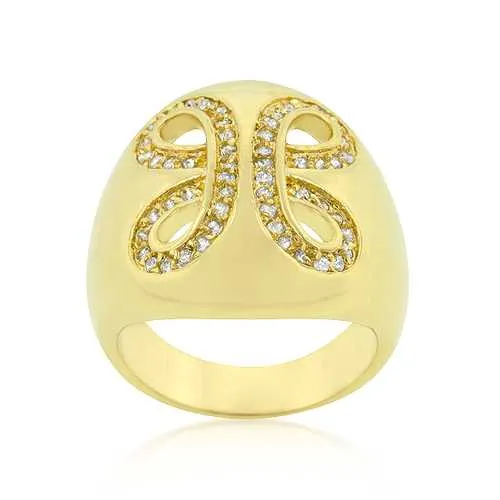 Golden Ribbon Cocktail Ring