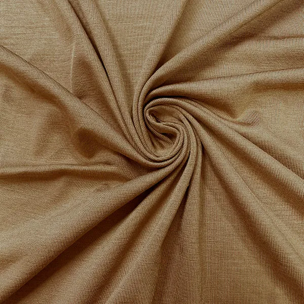 Golden Tan Solid Rayon Spandex Jersey Knit Fabric