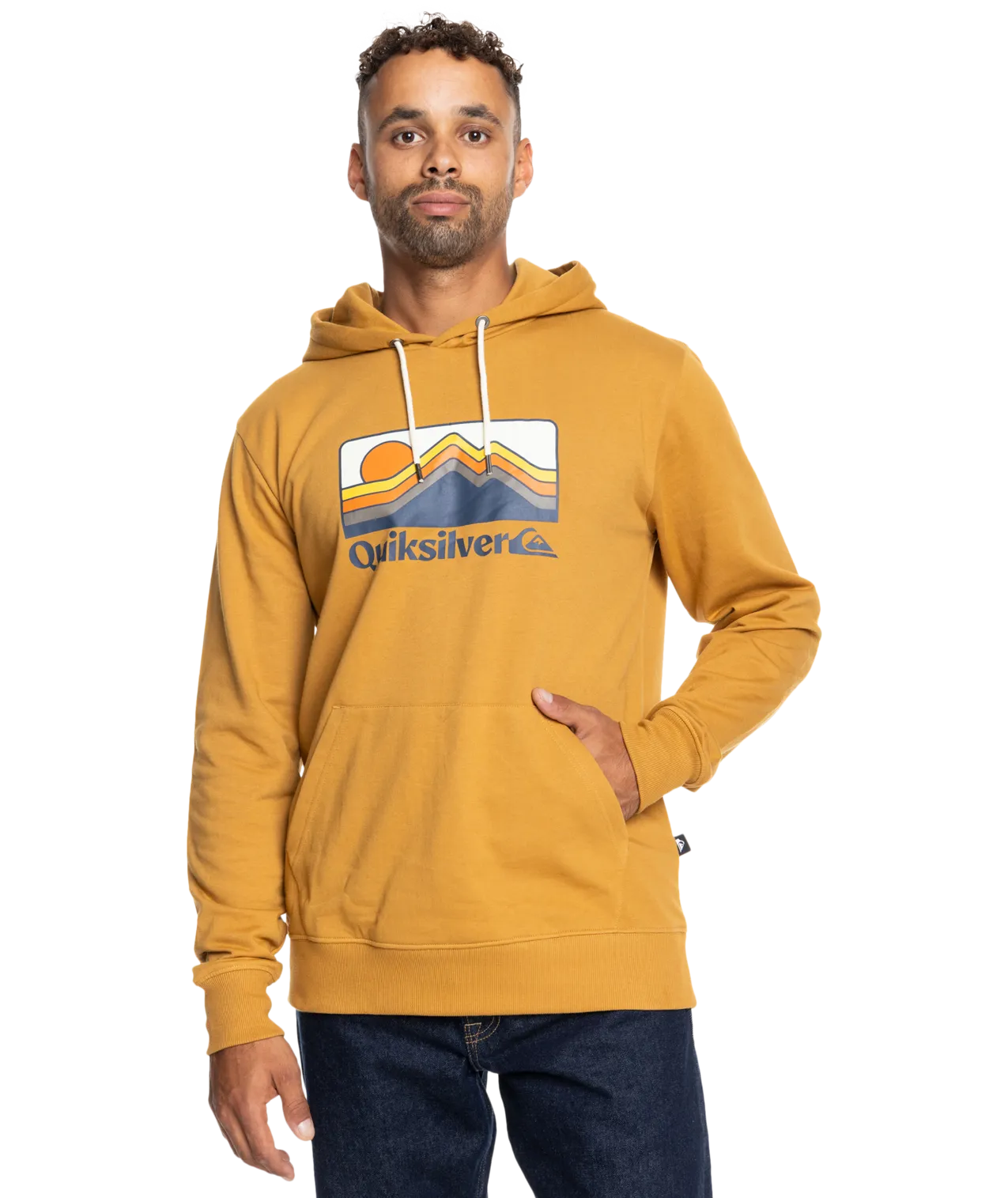 Gradient Mountains Hoodie in Bone Brown