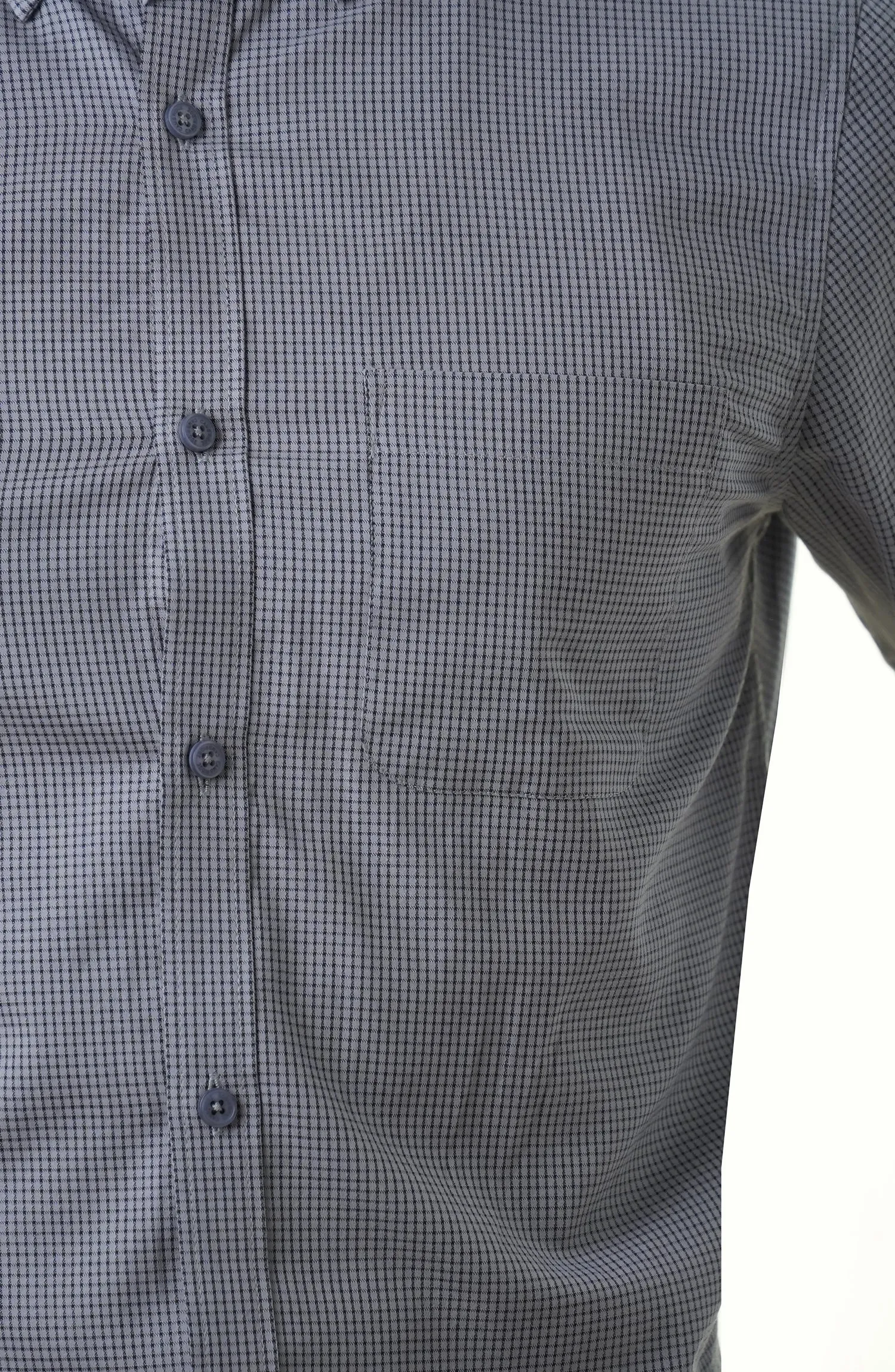 Grey/Black Full Sleeves Cotton Shirt