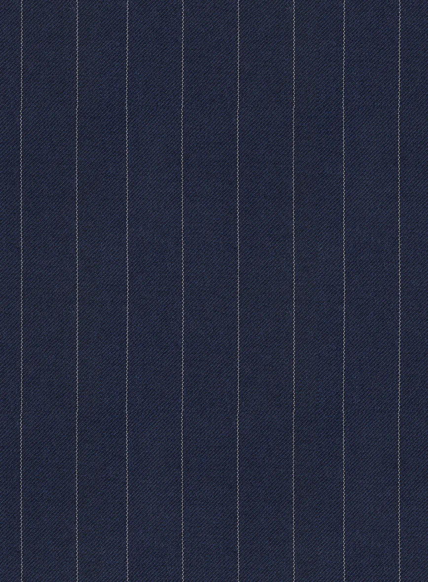 Hardy Minnis Navy Blue Pinstripe Wool Suit