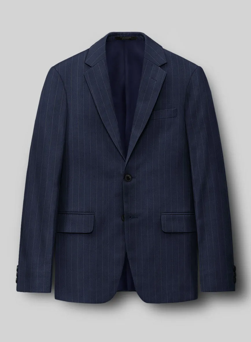 Hardy Minnis Navy Blue Pinstripe Wool Suit