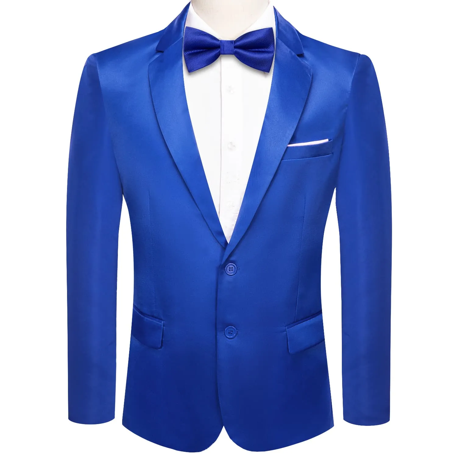 Hi-Tie Blazer Medium Blue Party Solid Top Men Suit