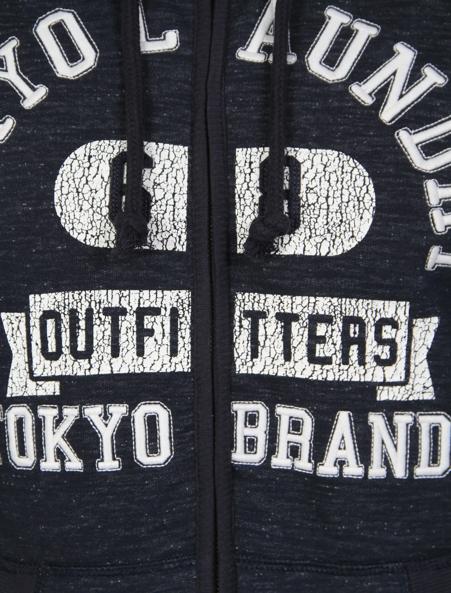 Hotchkiss Zip Through Slub Hoodie in Dark Navy - Tokyo Laundry