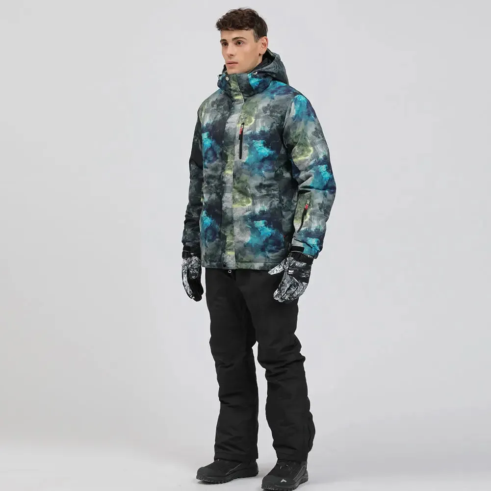 Hotian Detachable Hooded Men Ski Snowboard Jacket & Bib Pants