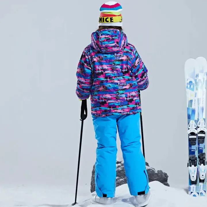 HOTIAN Girls Ski Jacket & Pants Set Kids Snowsuits