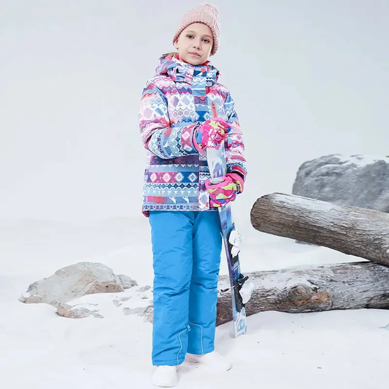 HOTIAN Girls Ski Jacket & Pants Set Kids Snowsuits