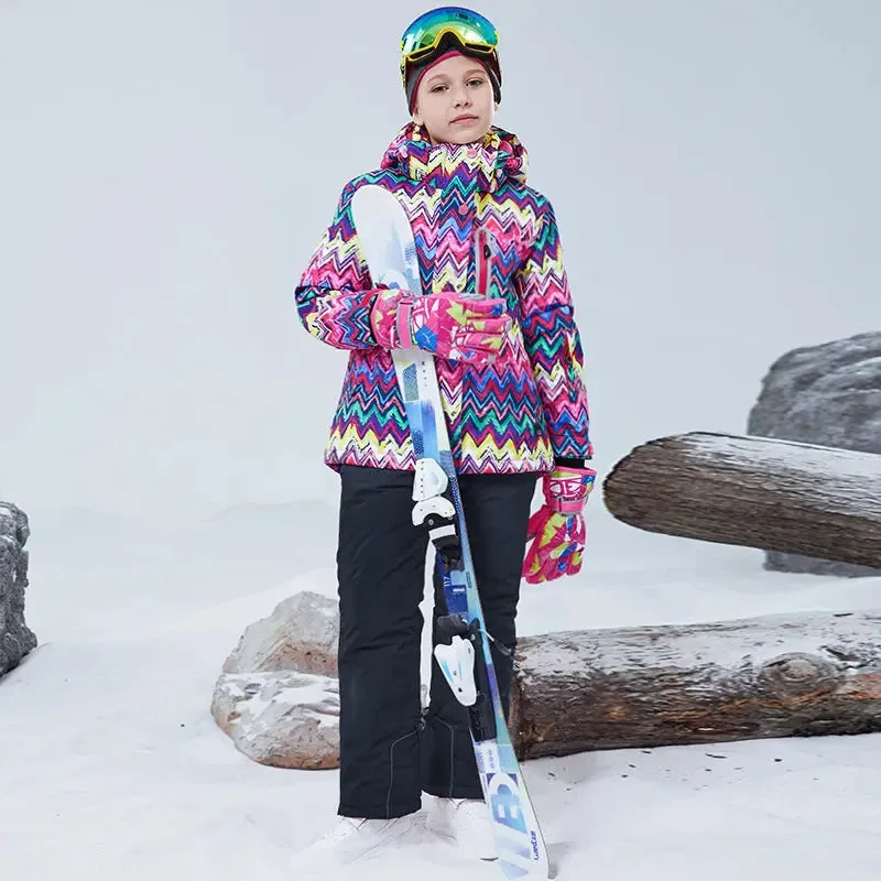 HOTIAN Girls Ski Jacket & Pants Set Kids Snowsuits