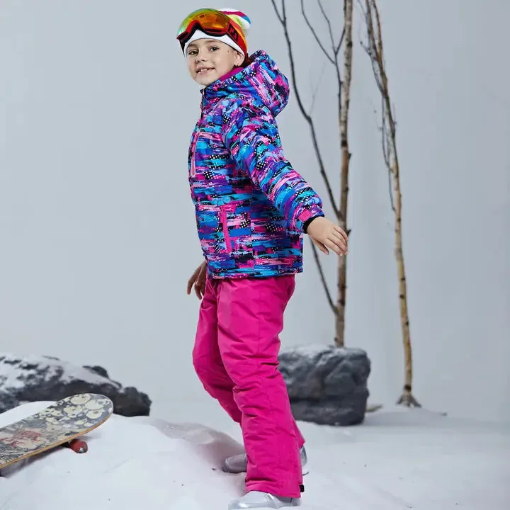 HOTIAN Girls Ski Jacket & Pants Set Kids Snowsuits