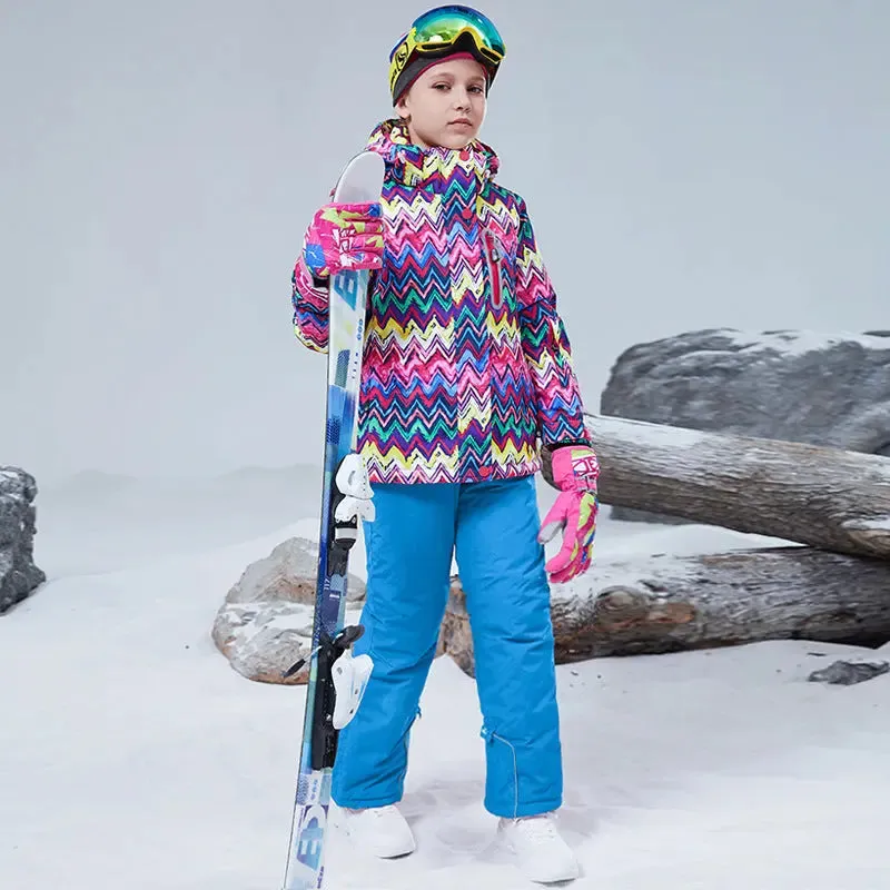 HOTIAN Girls Ski Jacket & Pants Set Kids Snowsuits