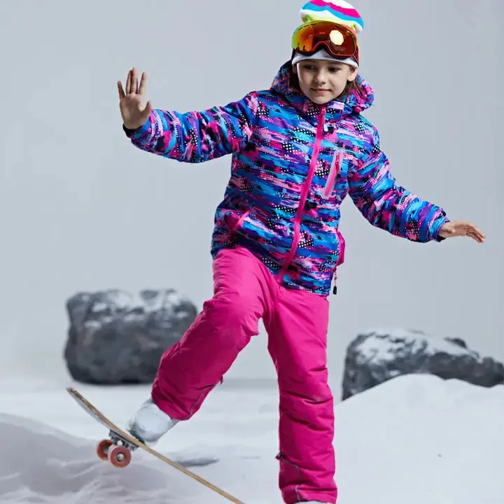 HOTIAN Girls Ski Jacket & Pants Set Kids Snowsuits