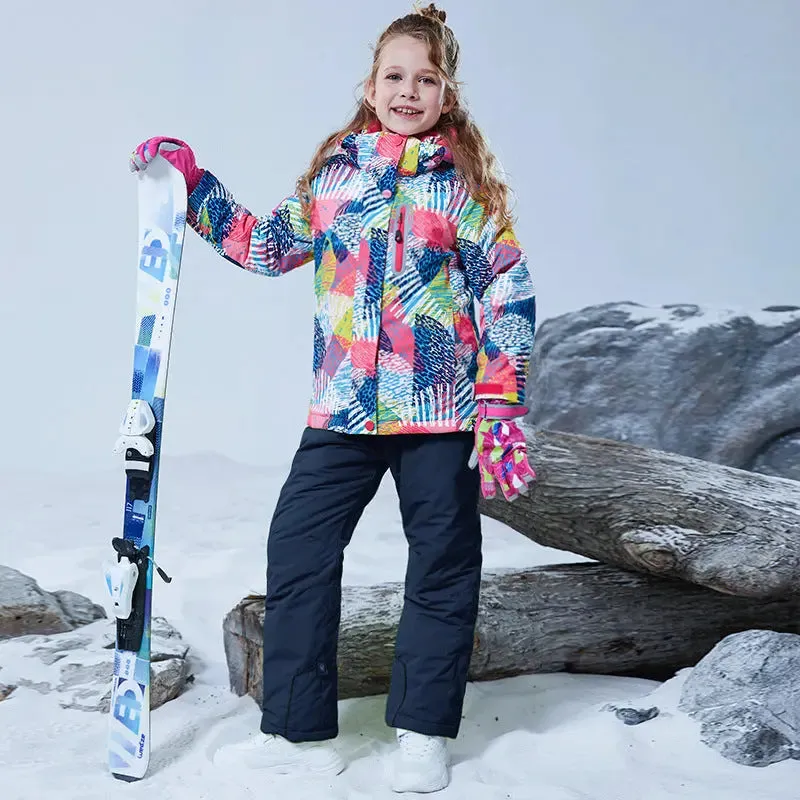 HOTIAN Girls Ski Jacket & Pants Set Kids Snowsuits