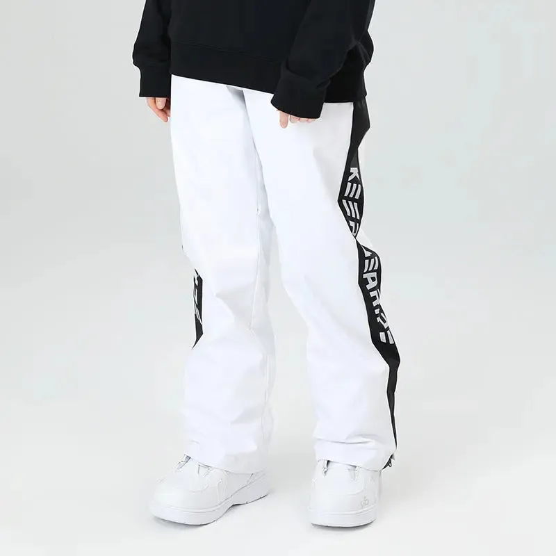 Hotian Unisex Reflective Stripe Snow Snowboard Cargo Jogger Pants