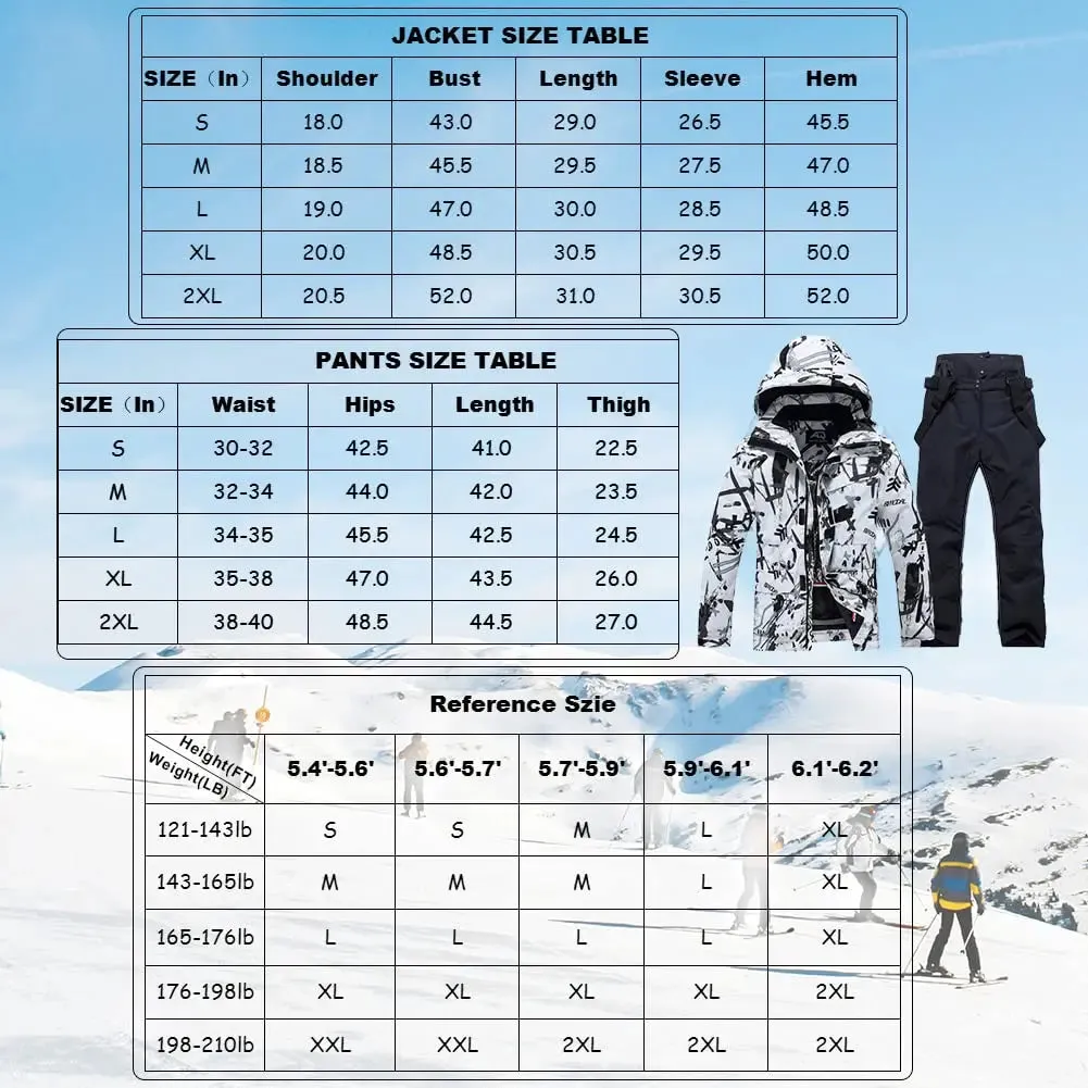 Hotiansnow Men Skiing Snowboarding Set Windproof