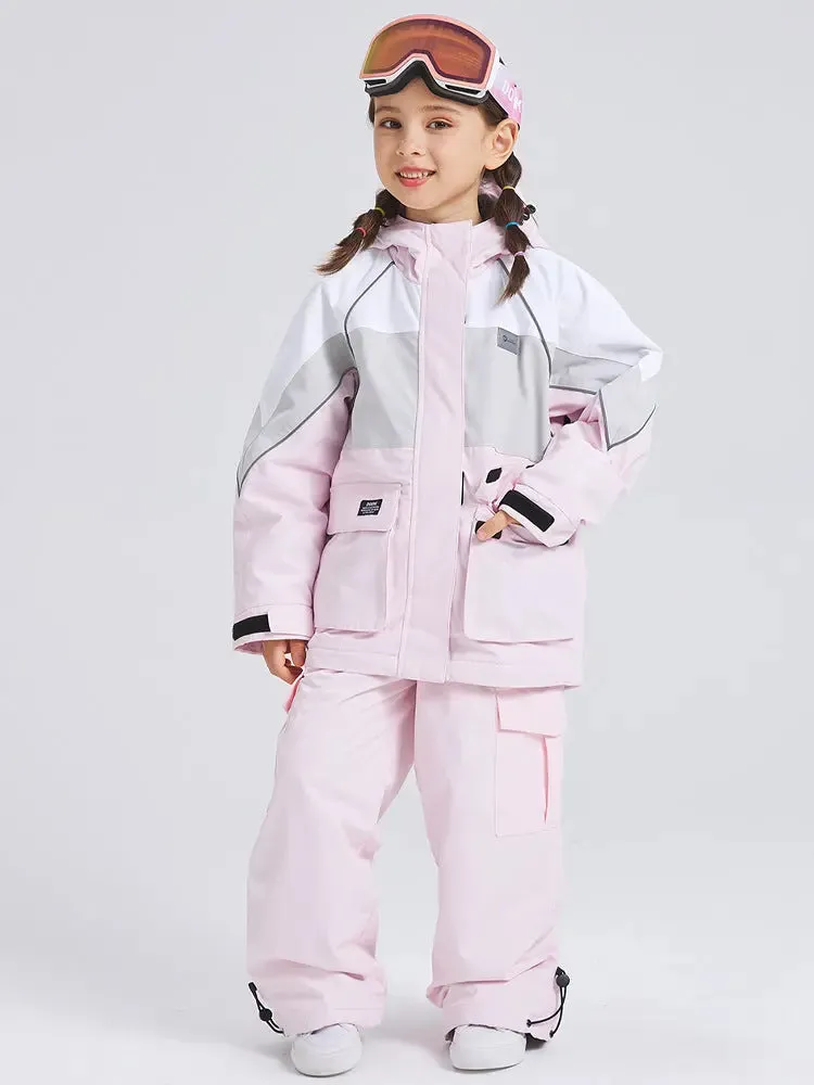 Kids 2 Pieces Snow Jacket & Bibs Outdoor Winter Ski Overalls