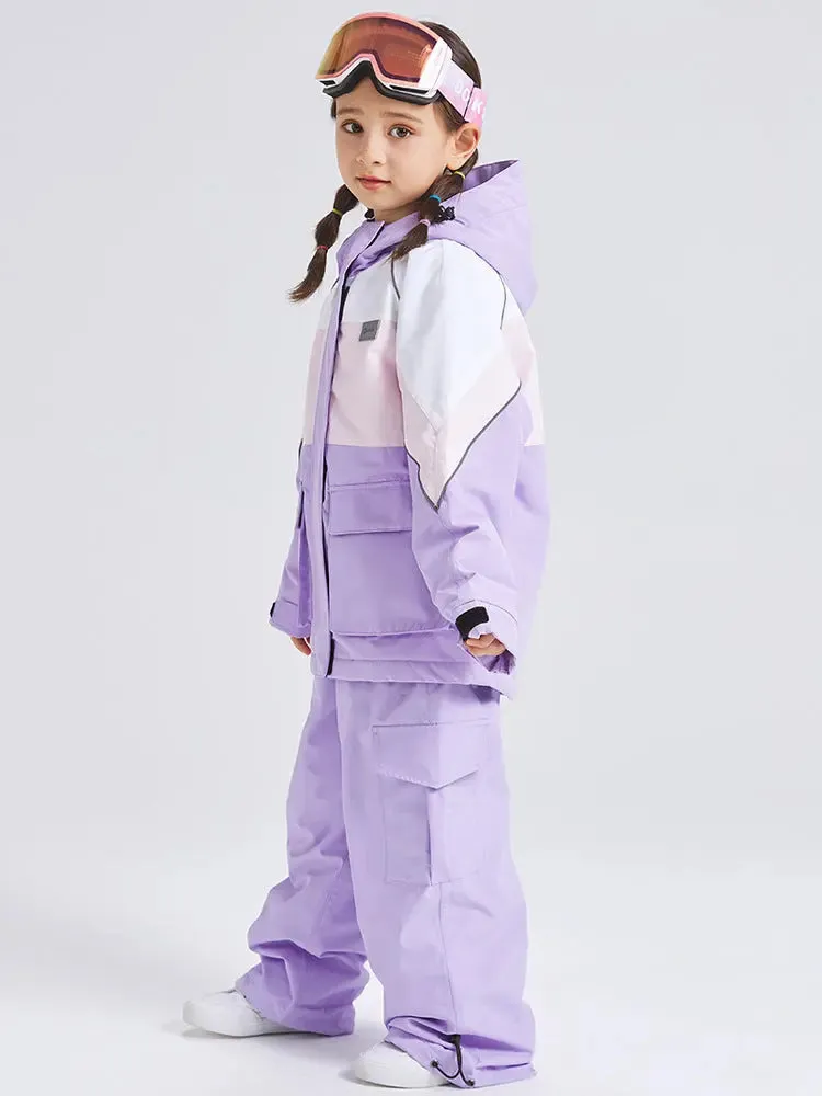 Kids 2 Pieces Snow Jacket & Bibs Outdoor Winter Ski Overalls