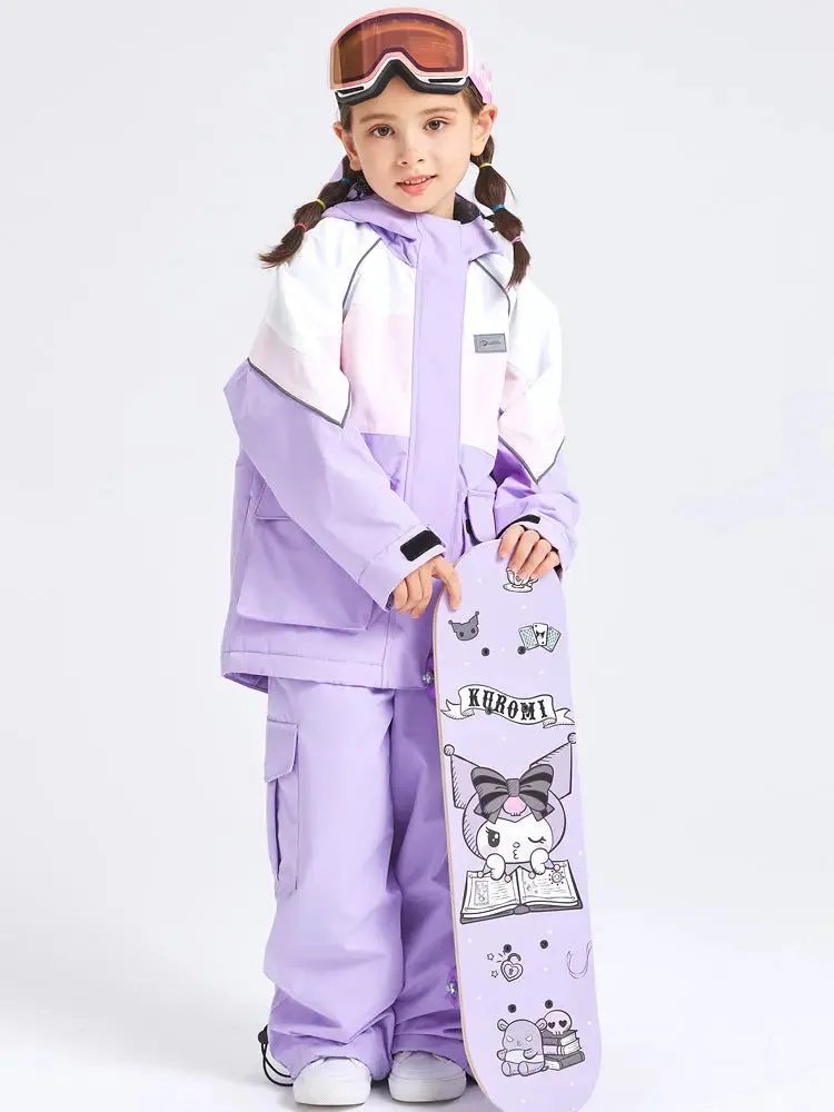 Kids 2 Pieces Snow Jacket & Bibs Outdoor Winter Ski Overalls