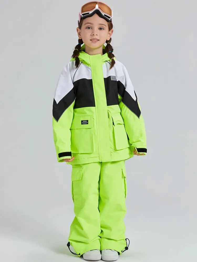 Kids 2 Pieces Snow Jacket & Bibs Outdoor Winter Ski Overalls