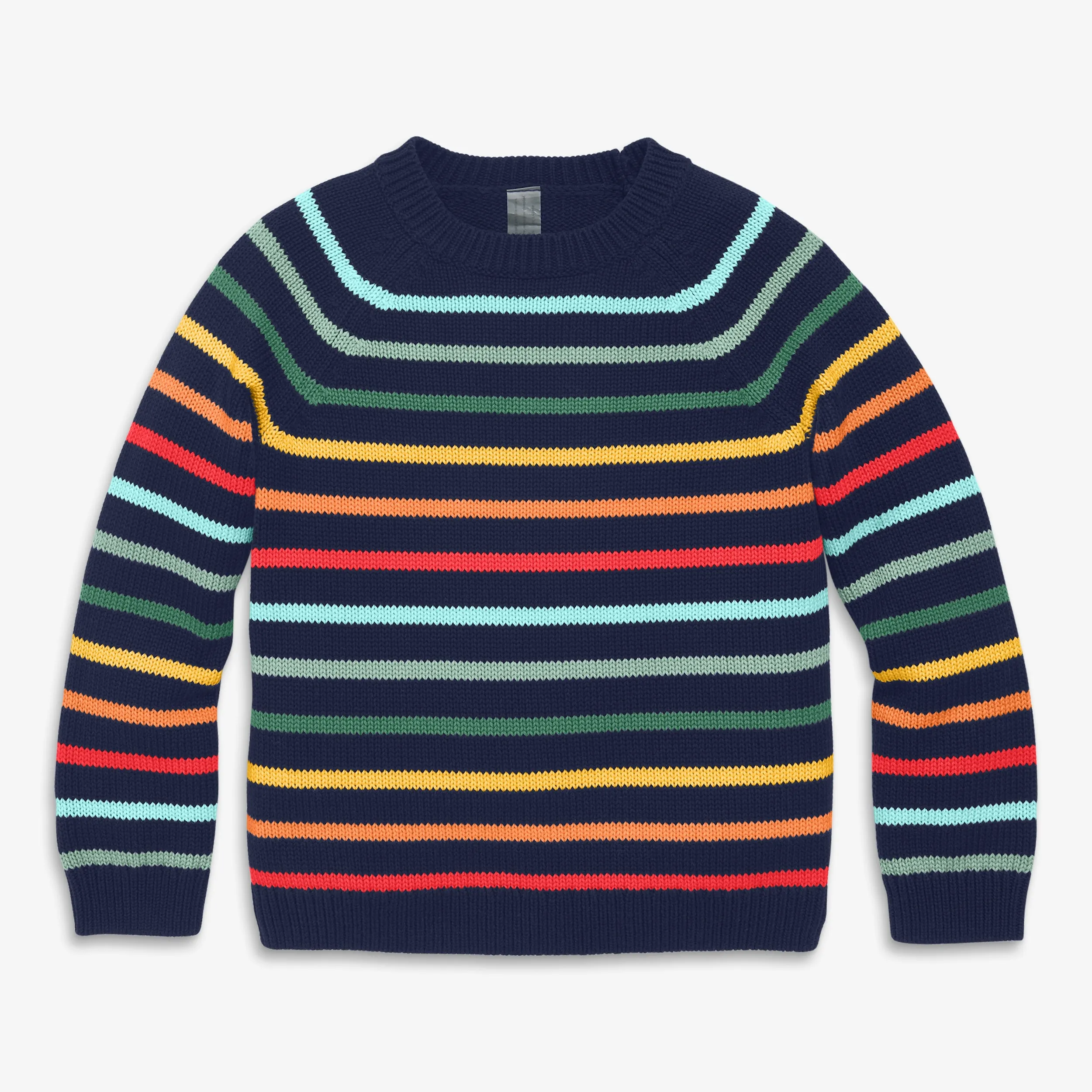 Kids crewneck sweater in rainbow stripe