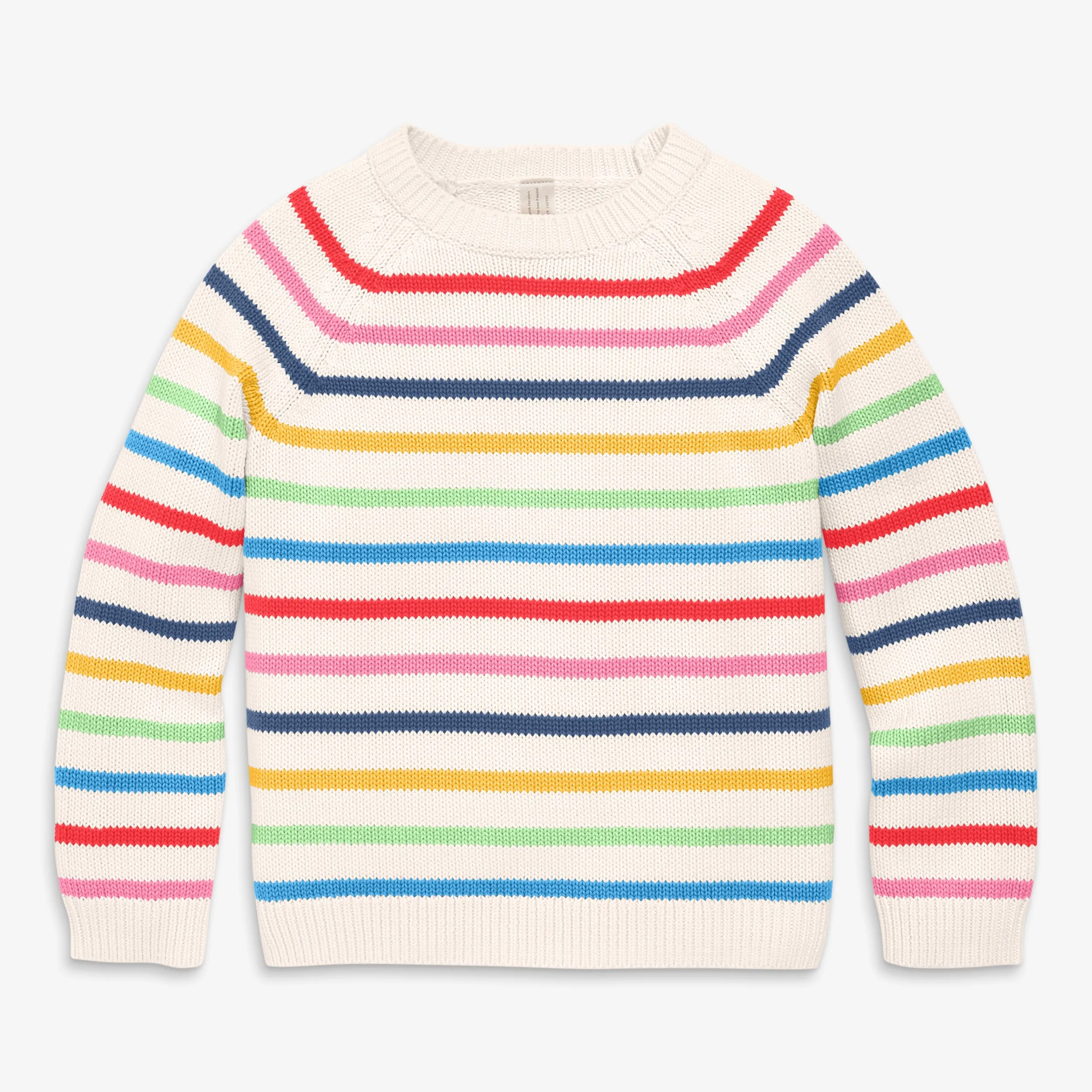 Kids crewneck sweater in rainbow stripe