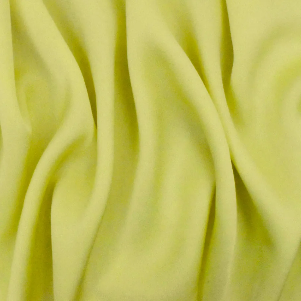 Lemon Yellow Triacetate Blend Solid Crepe Momie Woven Fabric