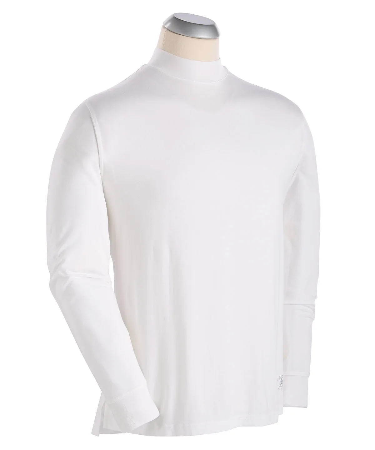 Liquid Stretch Cotton Long-Sleeve Mock Neck Shirt