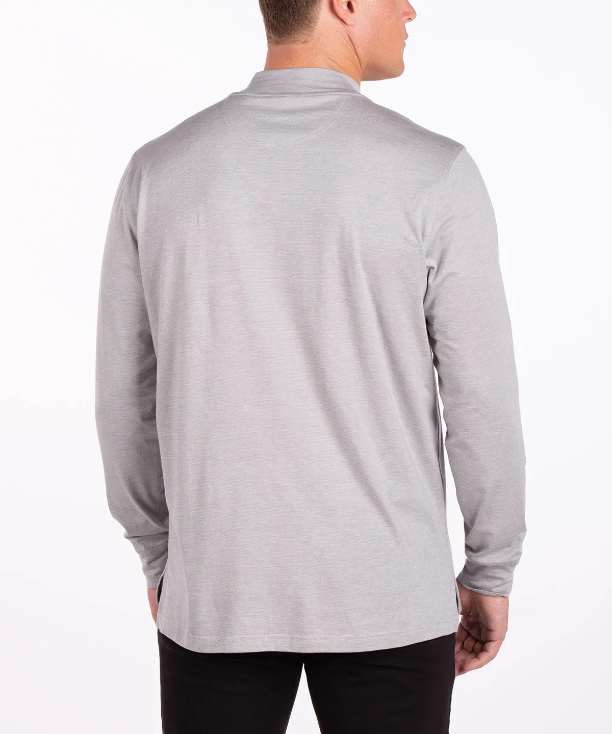 Liquid Stretch Cotton Long-Sleeve Mock Neck Shirt