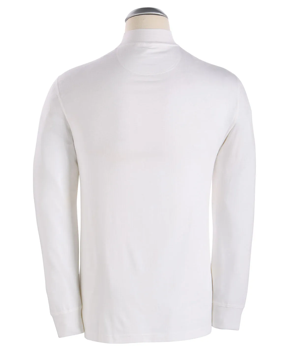 Liquid Stretch Cotton Long-Sleeve Mock Neck Shirt